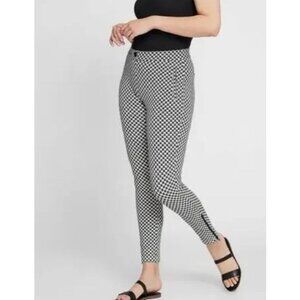 Betabrand Black and White Checkered Skinny Pants